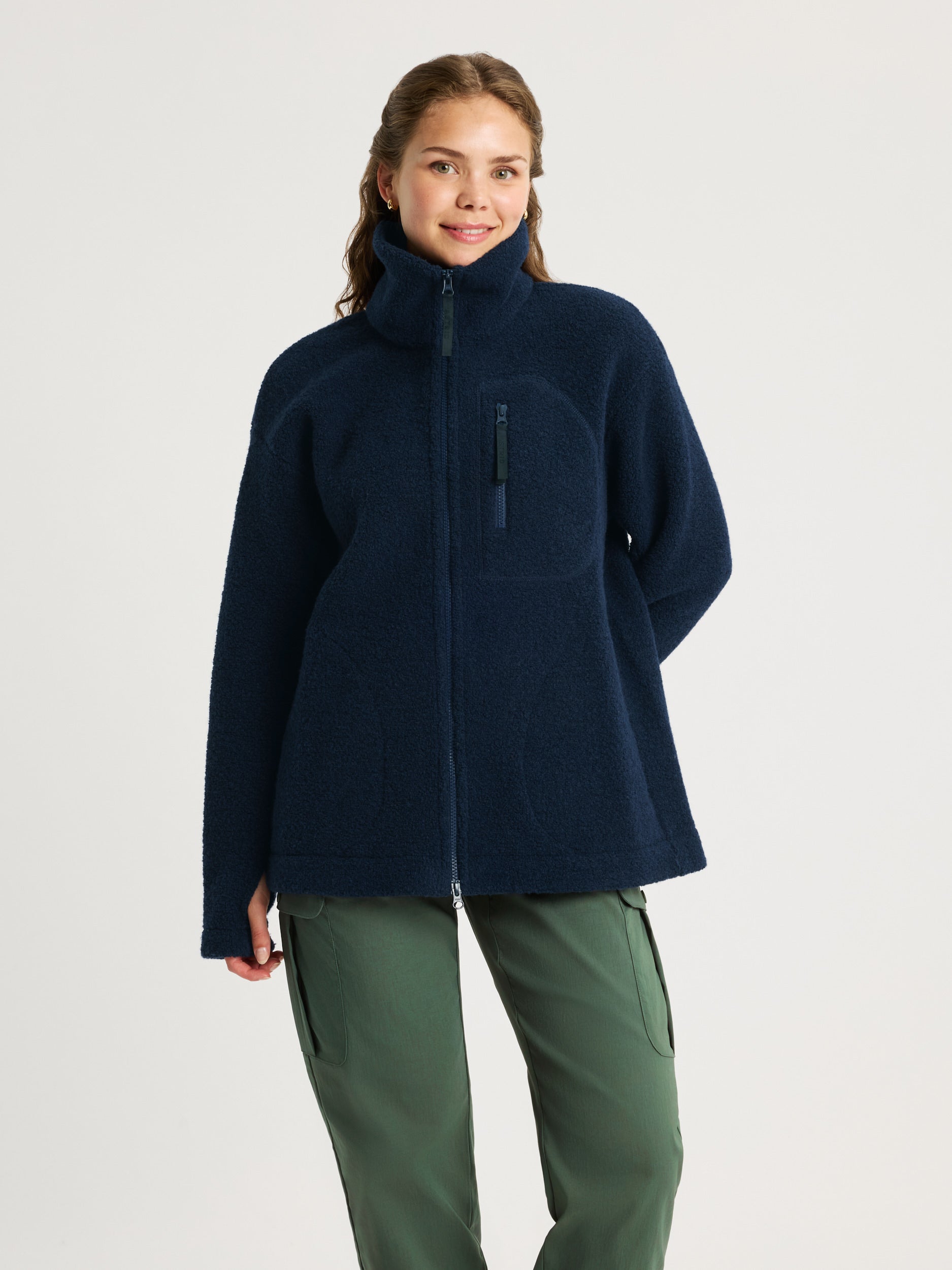women's fleece jacket navy [[S - 167cm / 5'6'']]