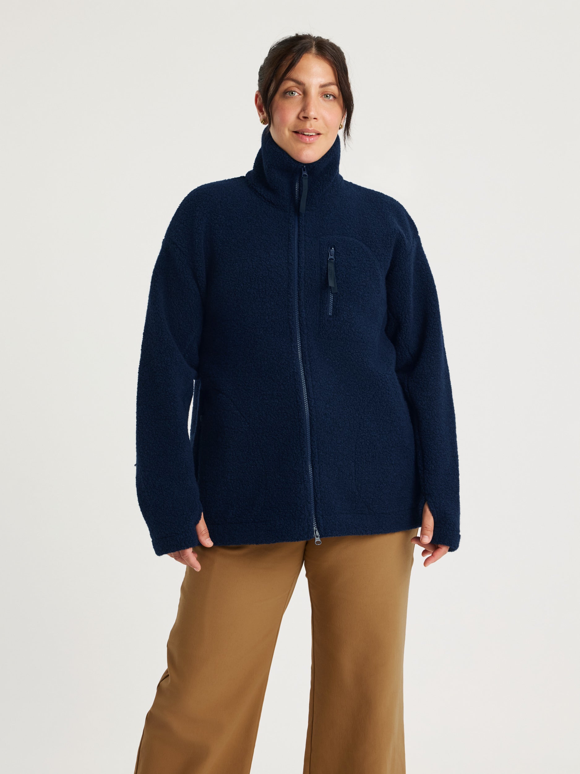 women's fleece jacket navy [[L - 175cm / 5’9'']]