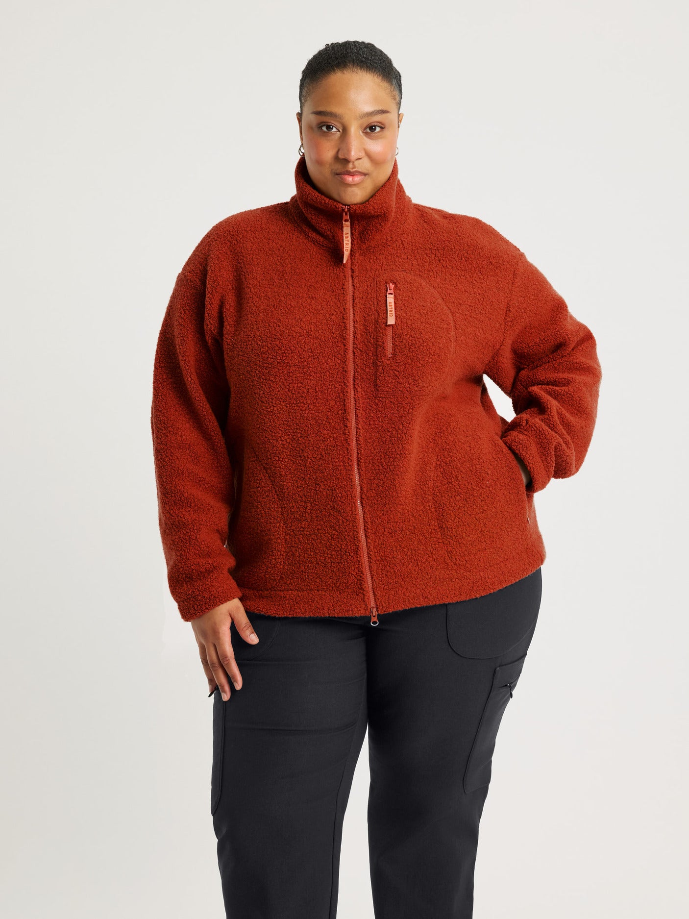 women's fleece jacket rust [[3XL - 177cm / 5'10'']]