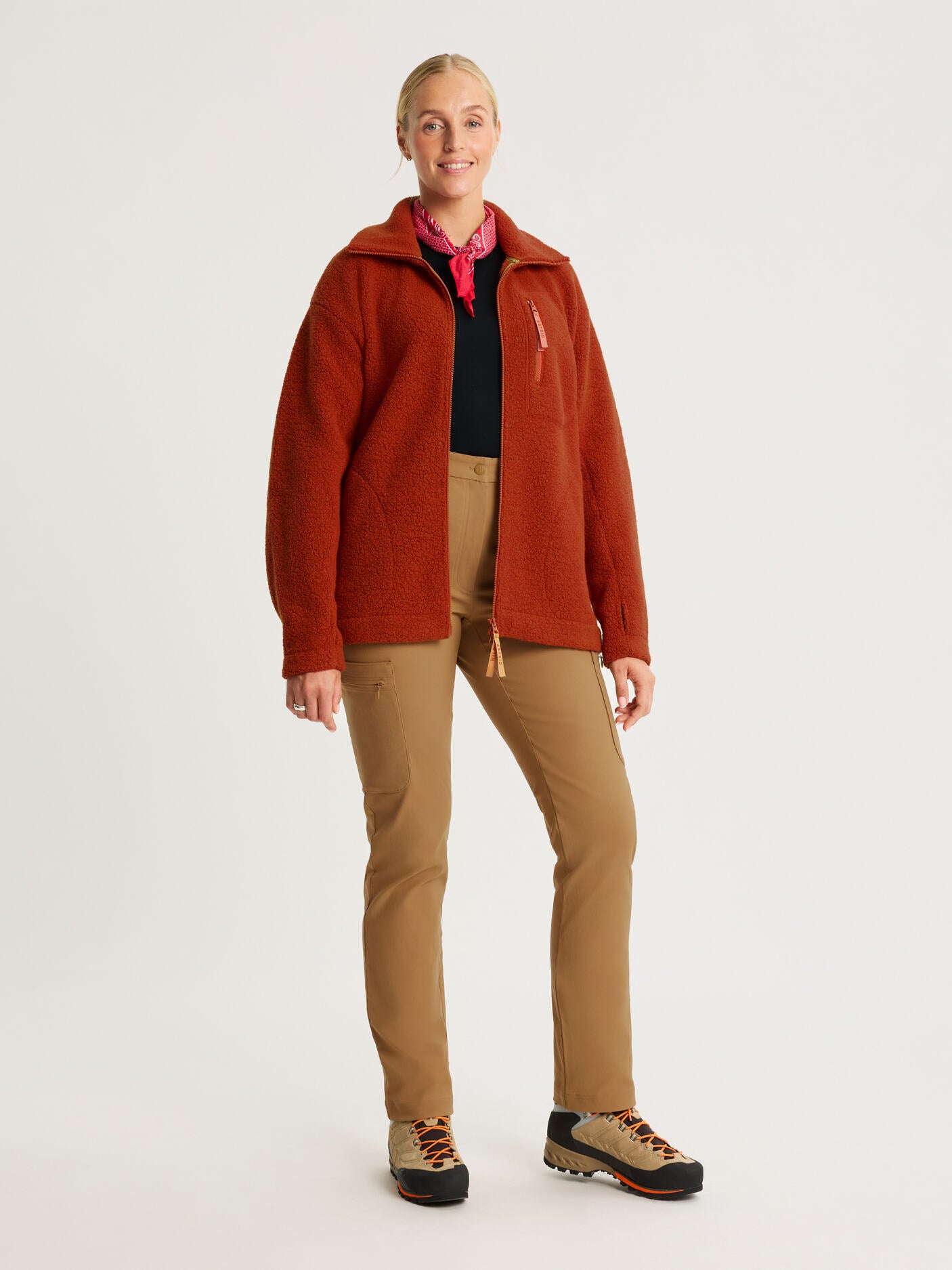 women's fleece jacket rust [[M - 178cm / 5'10'']]