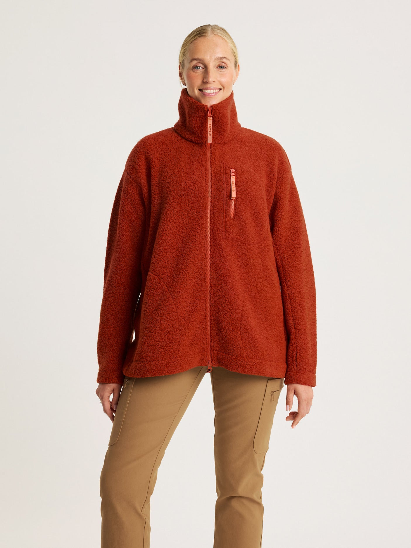 women's fleece jacket rust [[M - 178cm / 5'10'']]