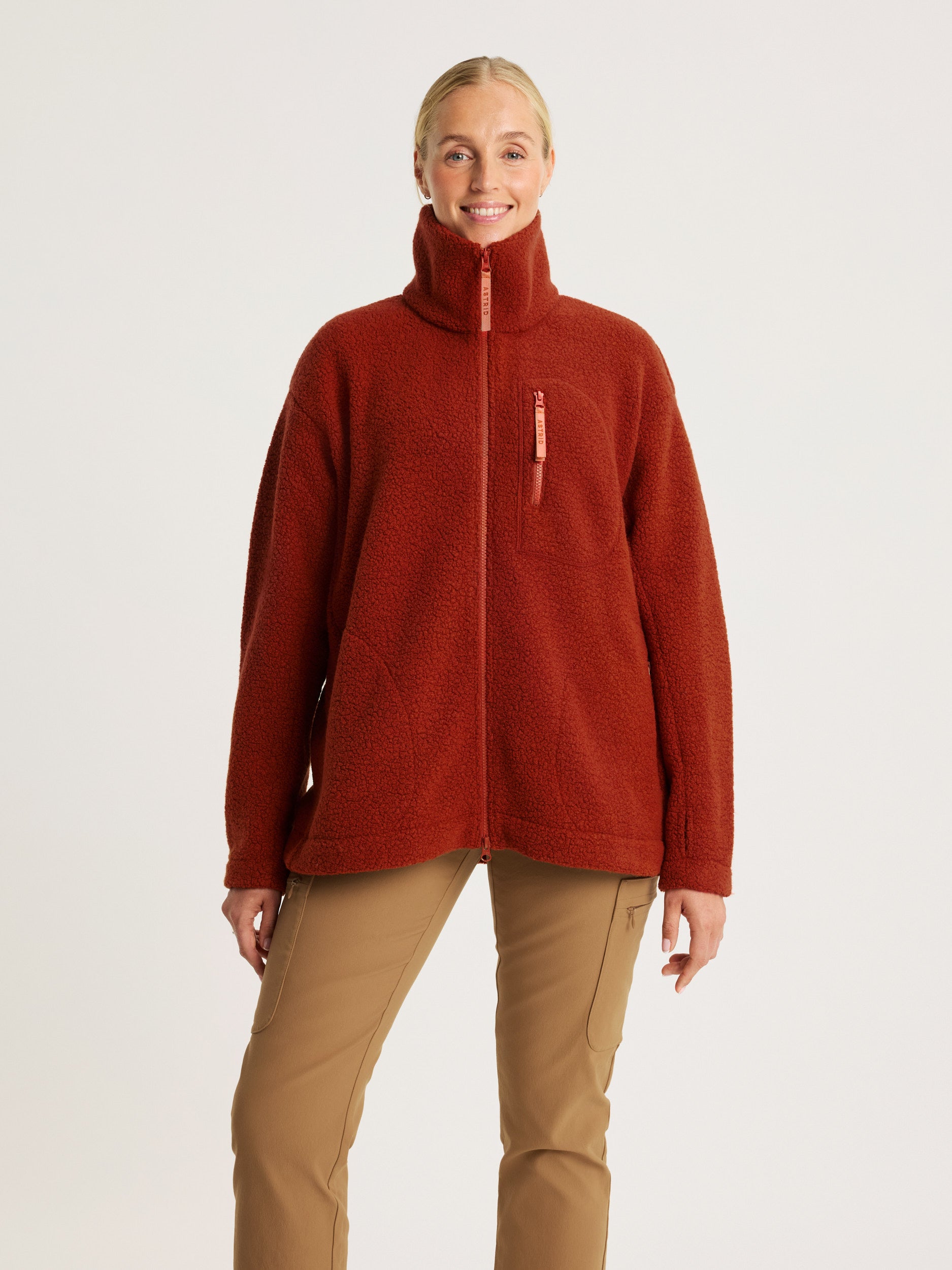 women's fleece jacket rust [[M - 178cm / 5'10'']]