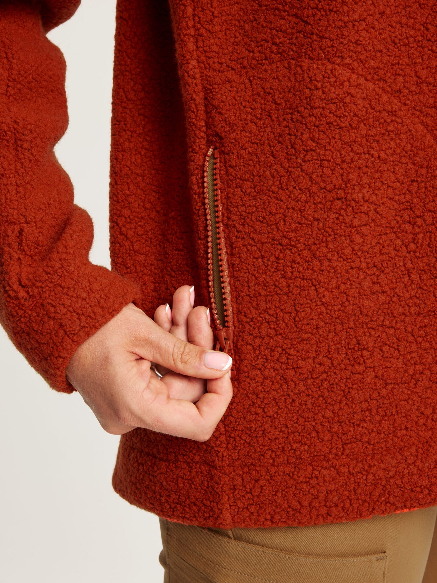 women's fleece jacket rust