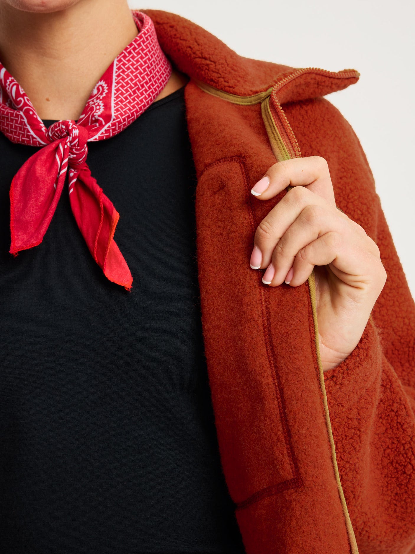 women's fleece jacket rust