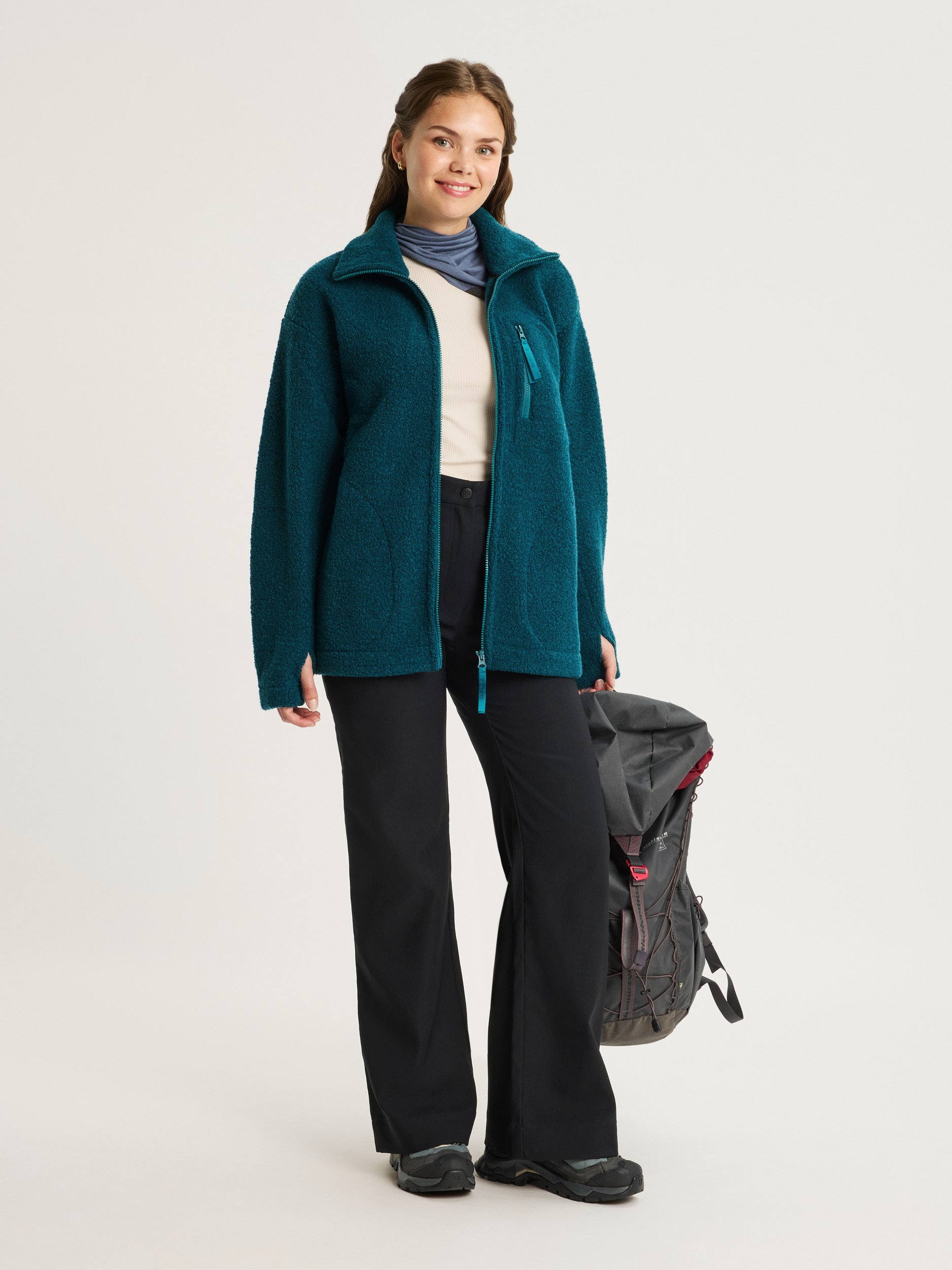 women's fleece jacket teal [[S - 167cm / 5'6'']]