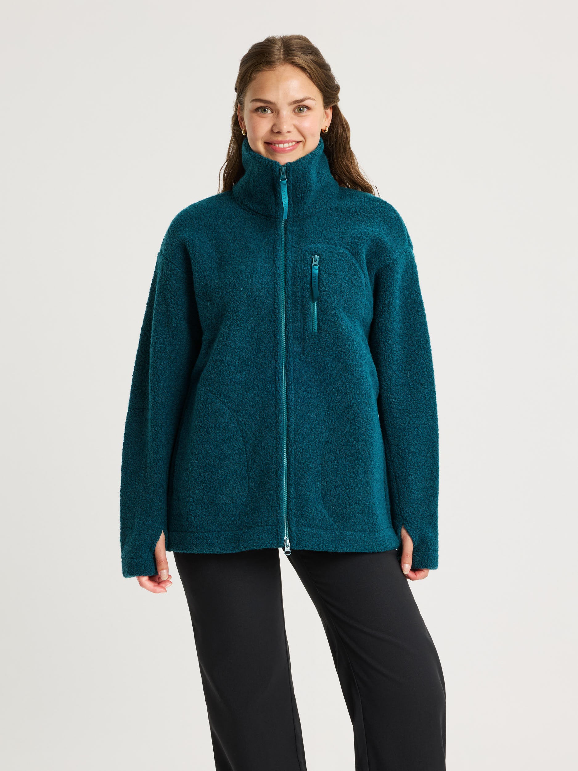 women's fleece jacket teal [[S - 167cm / 5'6'']]