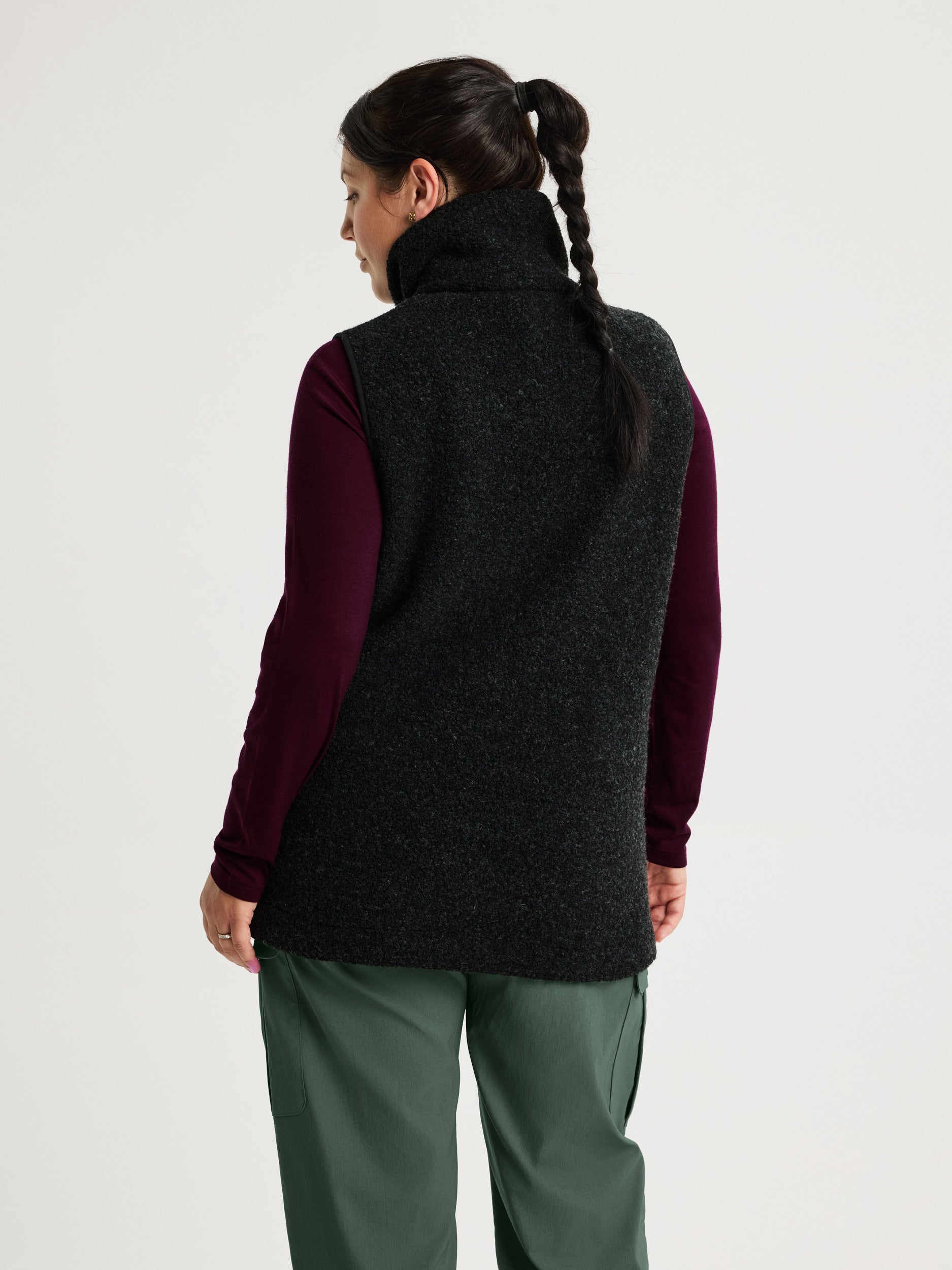 women's fleece vest black [[L - 175cm / 5’9'']]