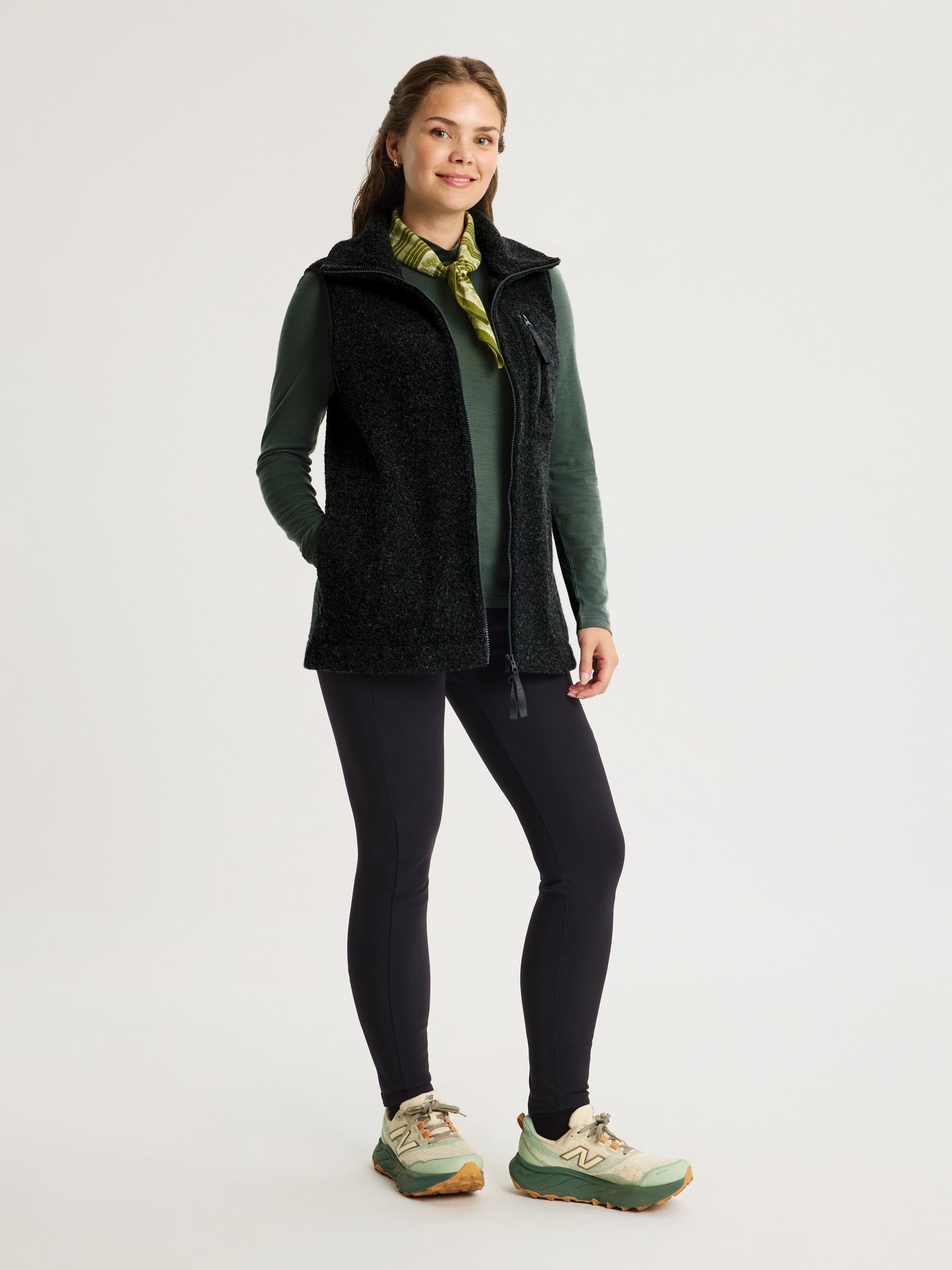 women's fleece vest black [[S - 167cm / 5'6'']]