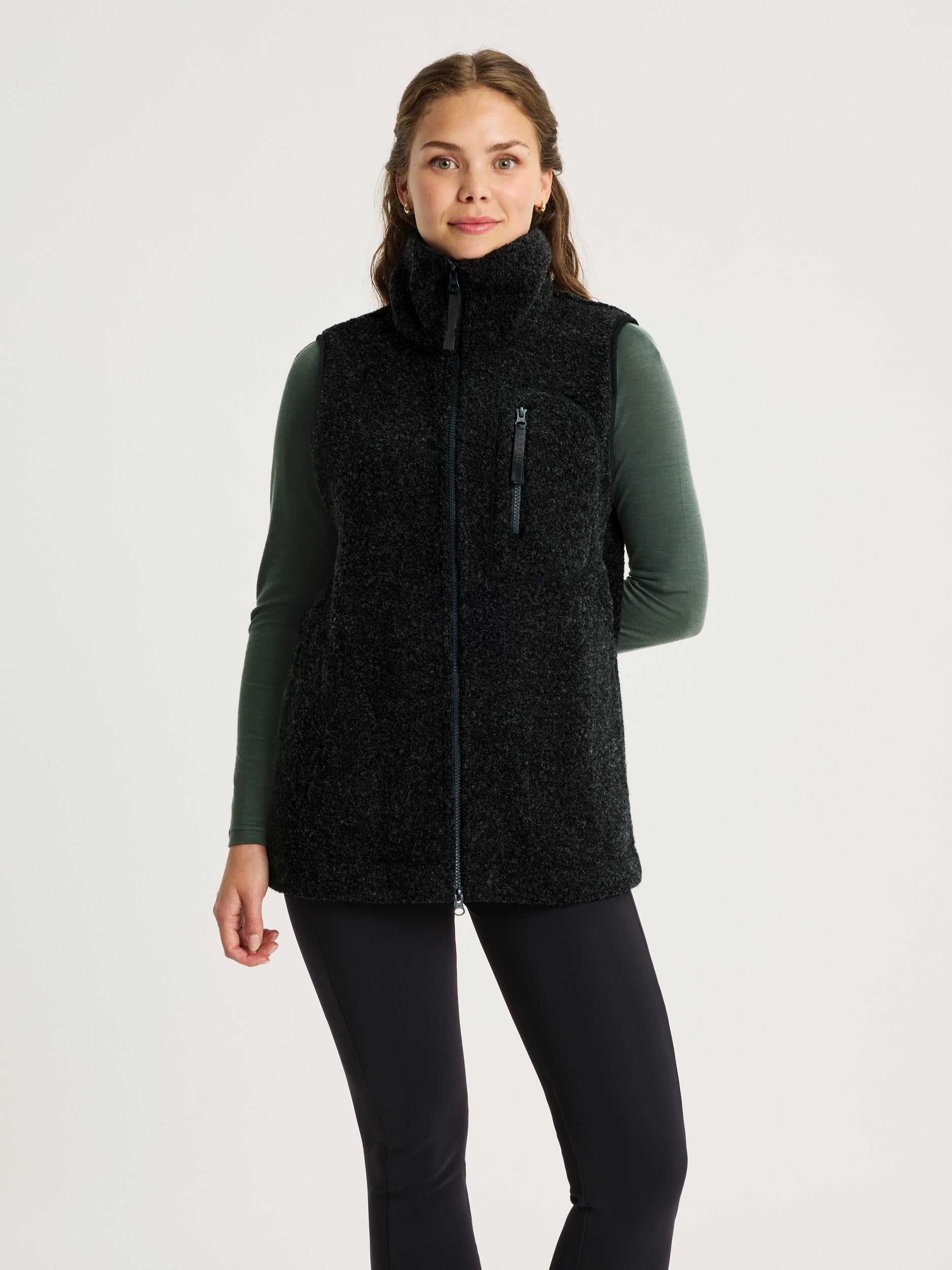 women's fleece vest black [[S - 167cm / 5'6'']]