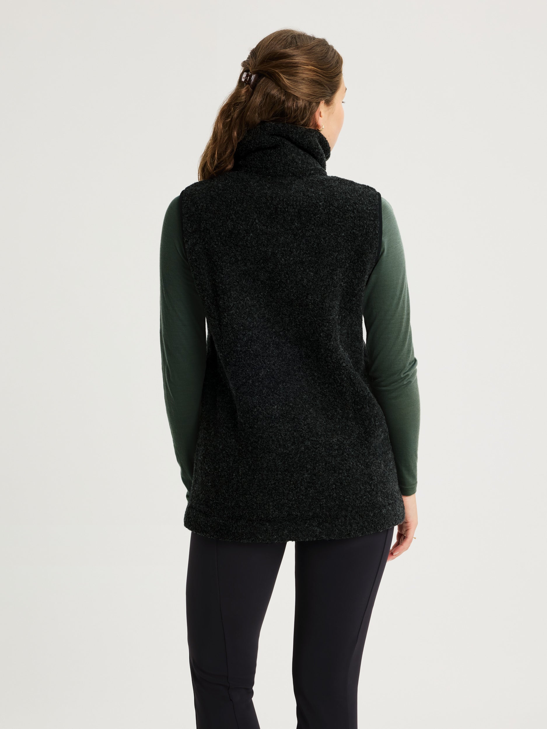 women's fleece vest black [[S - 167cm / 5'6'']]