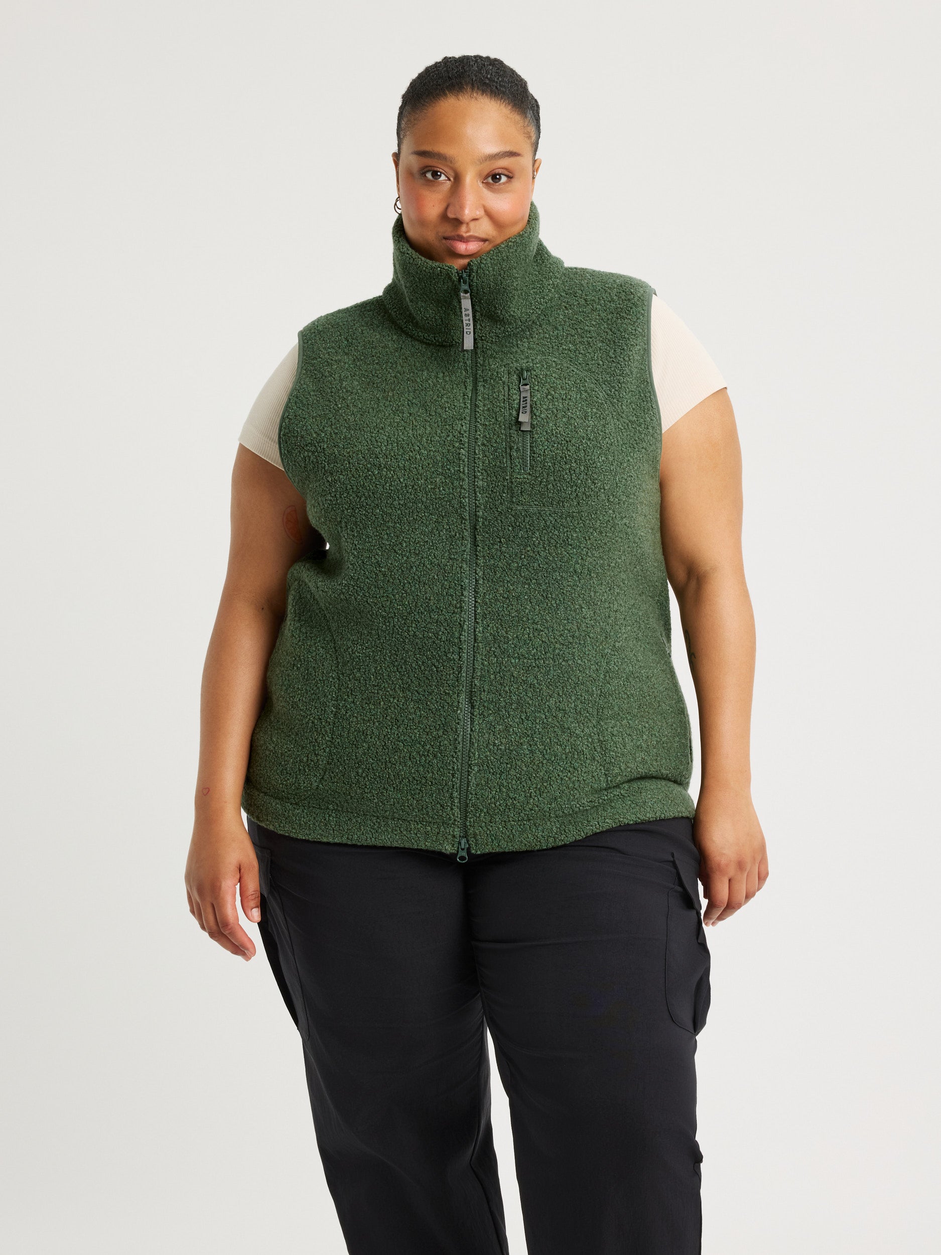 women's fleece vest green [[3XL - 177cm / 5'10'']]