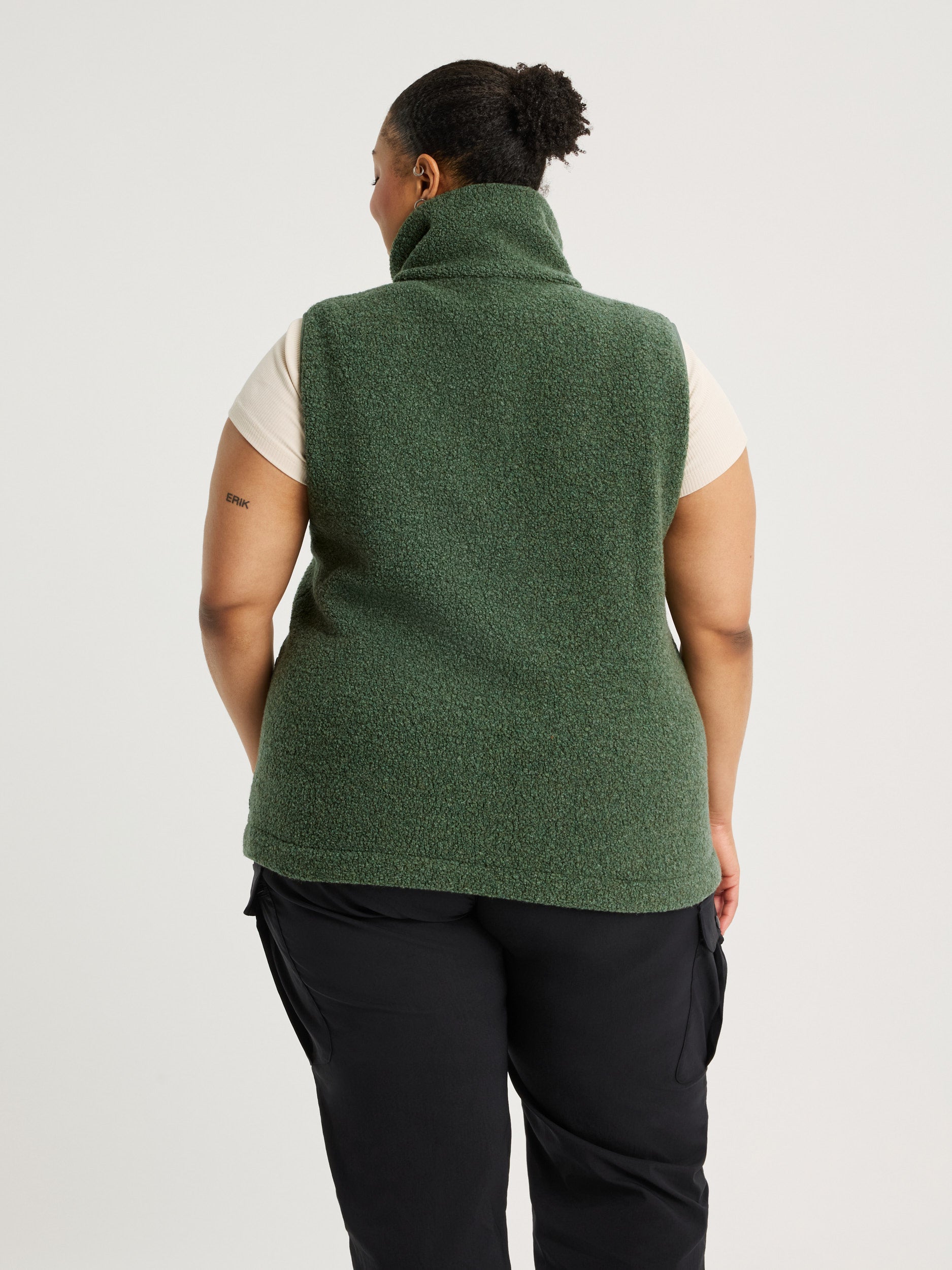 women's fleece vest green [[3XL - 177cm / 5'10'']]