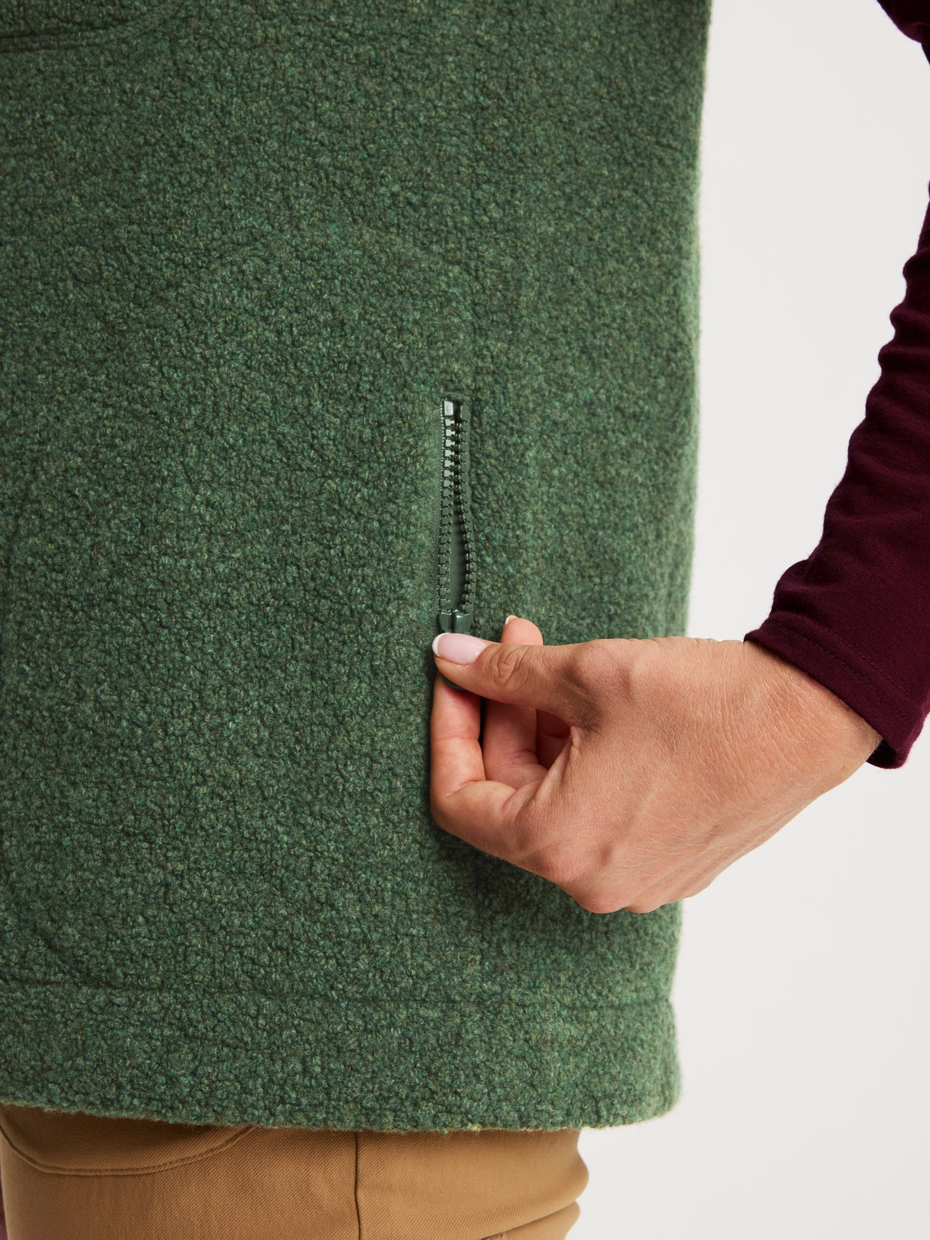 women's fleece vest green