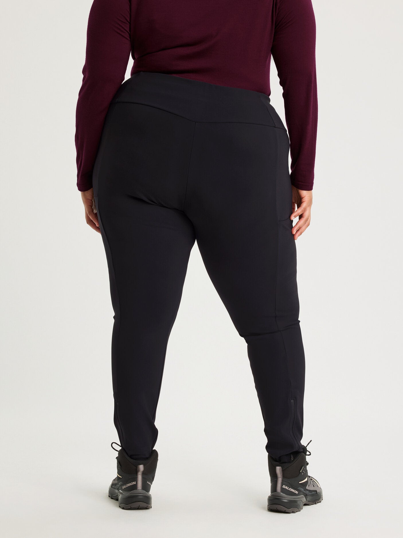 women's hiking tights high waist black [[56 - 177cm / 5'10'']]
