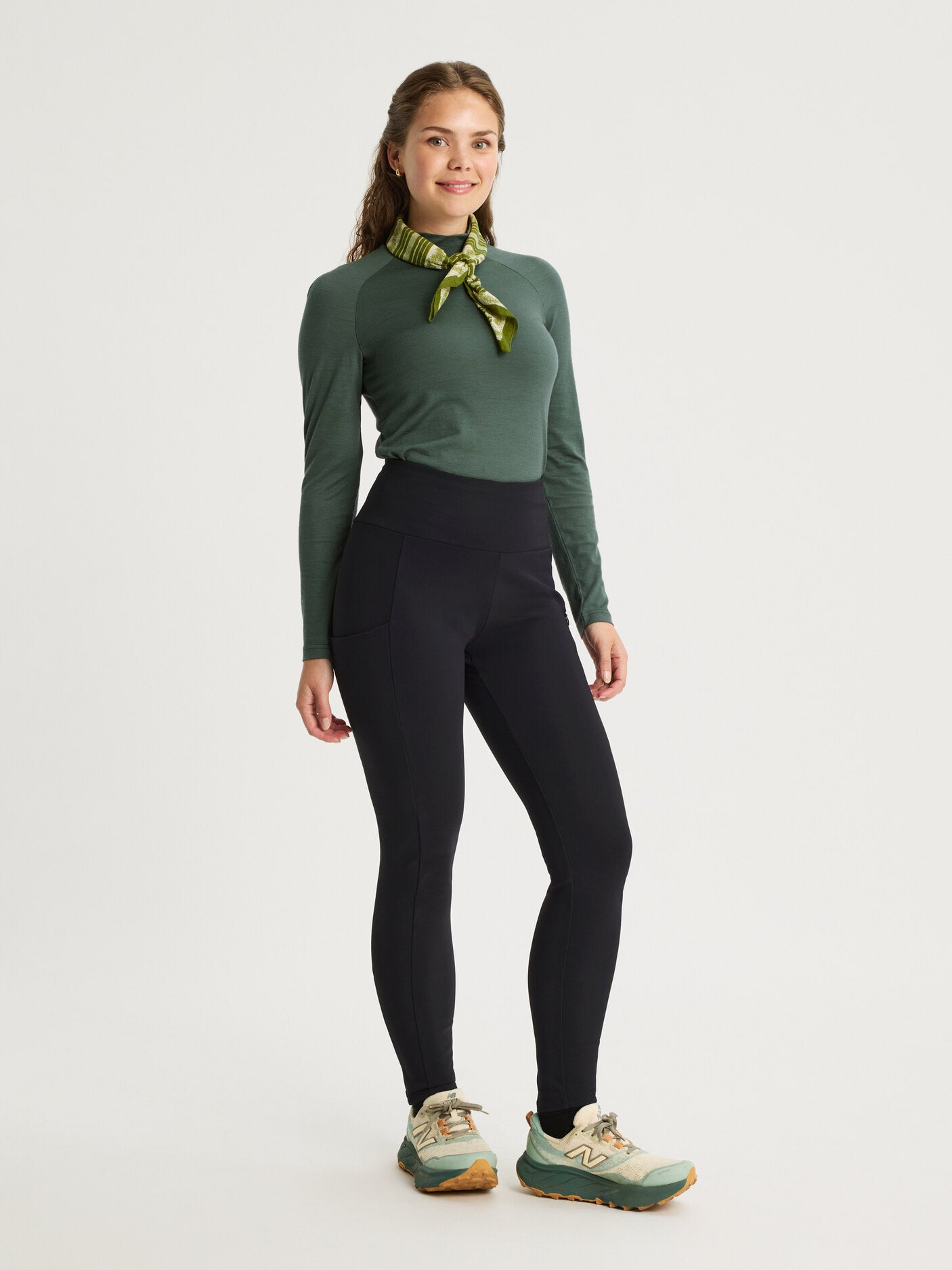 women's hiking tights high waist black [[36 - 167cm / 5'6'']]