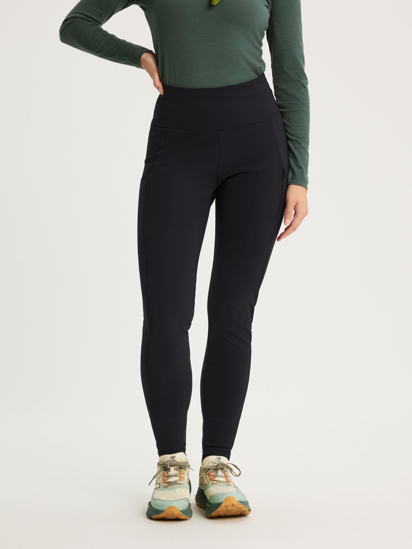 women's hiking tights high waist black [[36 - 167cm / 5'6'']]
