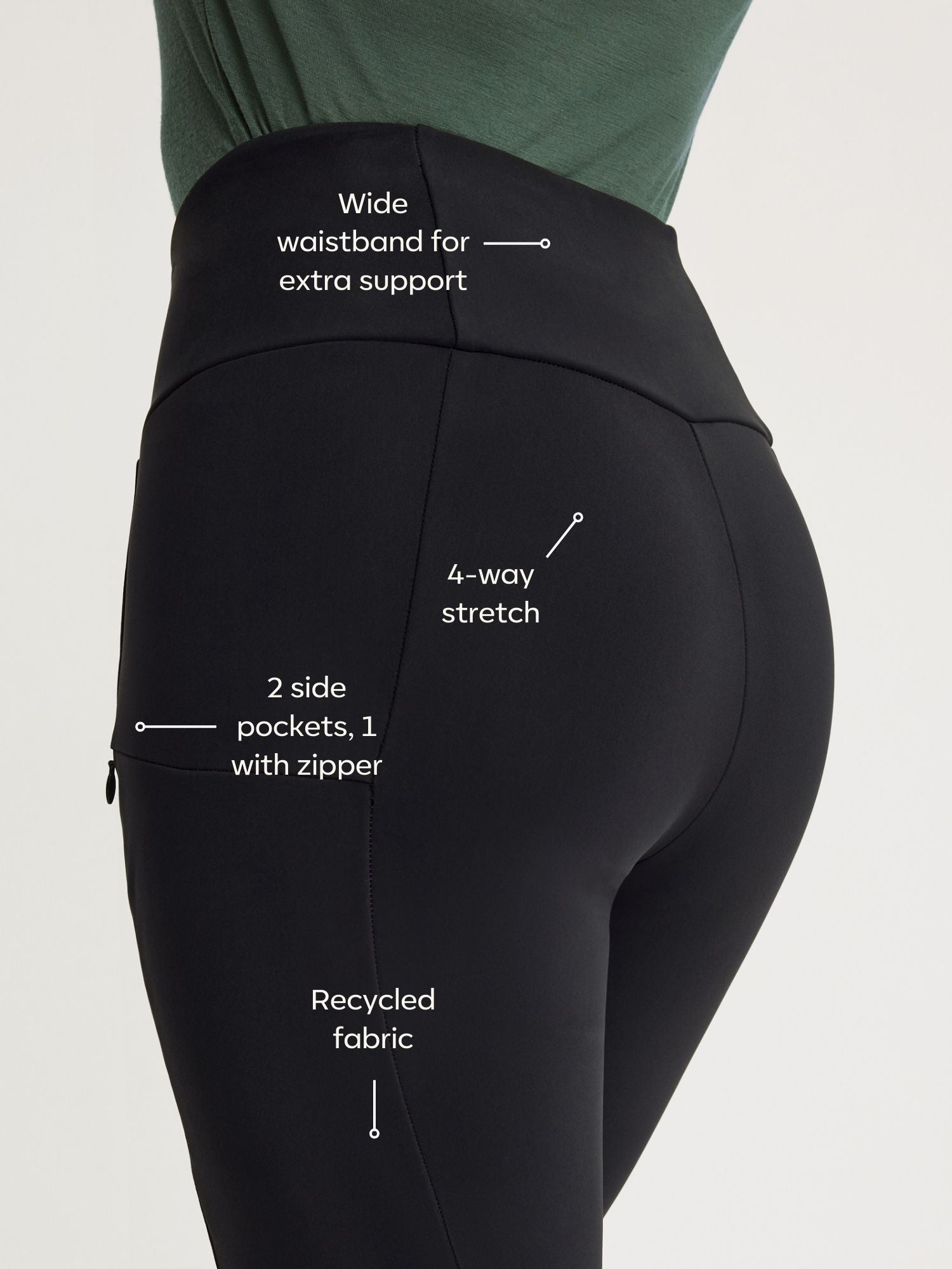Rosa Hiking Tights Black