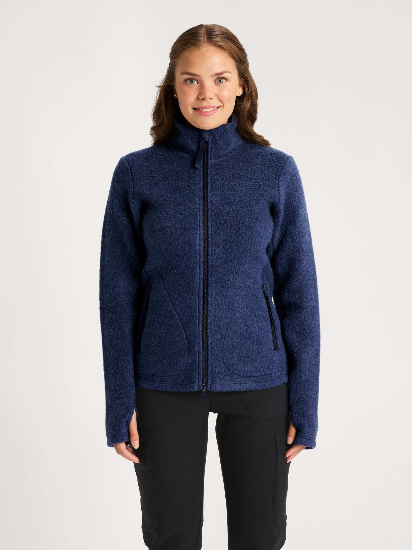 women's fleece navy [[S - 167cm / 5'6'']]