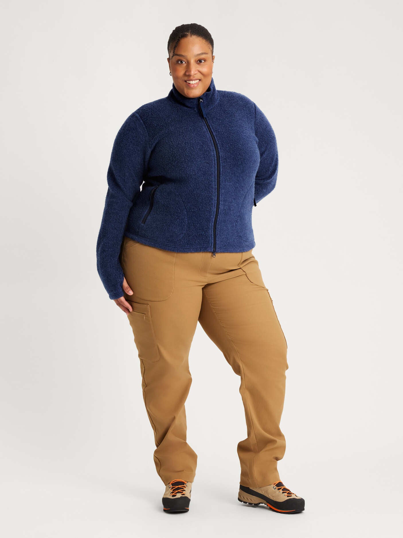 women's fleece navy [[3XL - 177cm / 5'10'']]