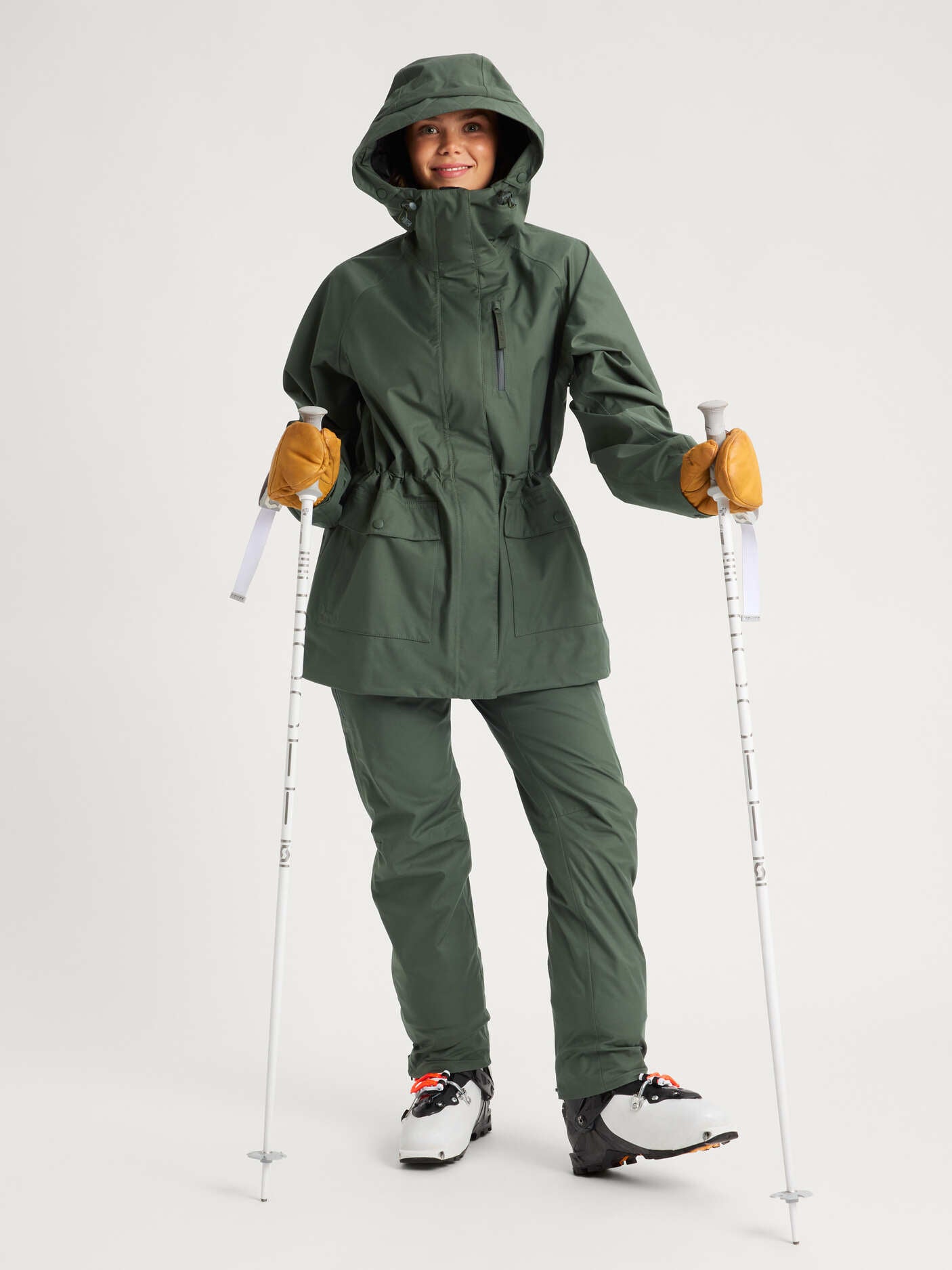 women's shell pants green [[S/36 - 167cm / 5'6'']]