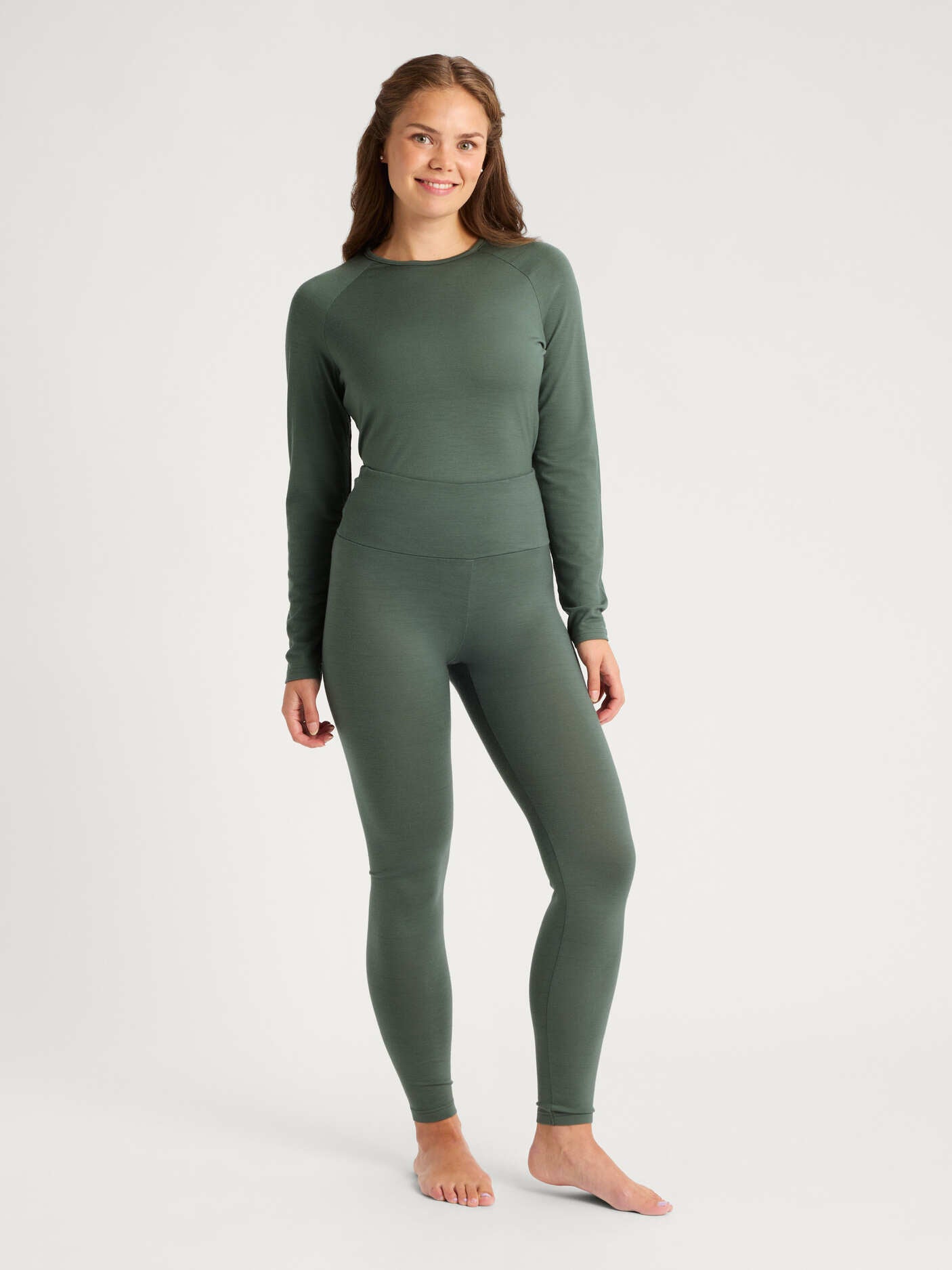 women's base layer pants green [[S - 167cm / 5'6'']]