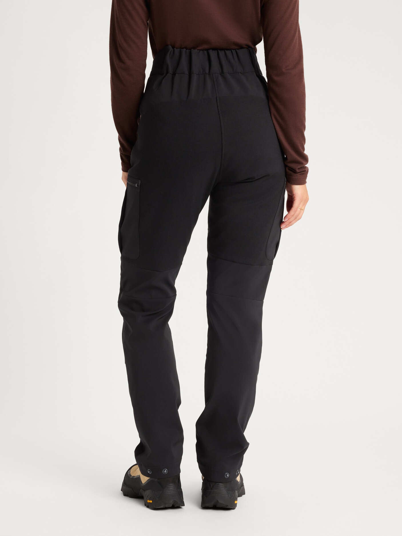 women's hiking pants stretchy black [[36 R - 167cm / 5'6'']]