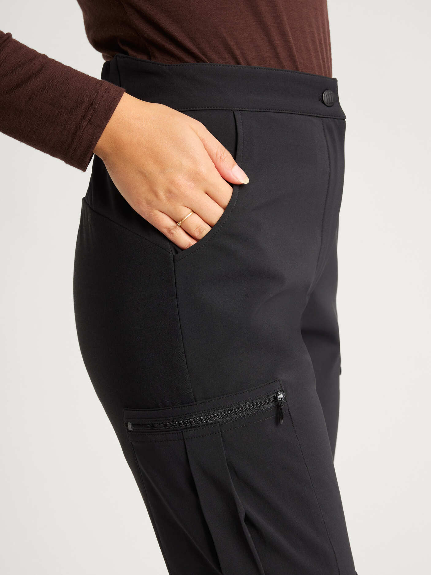 women's hiking pants stretchy black