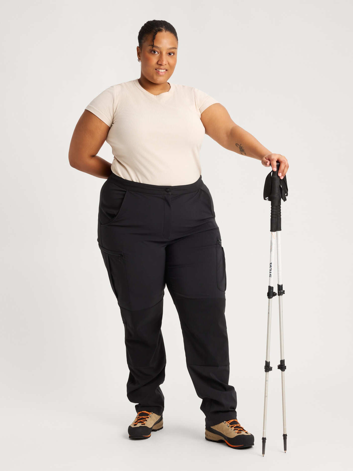 women's hiking pants stretchy black