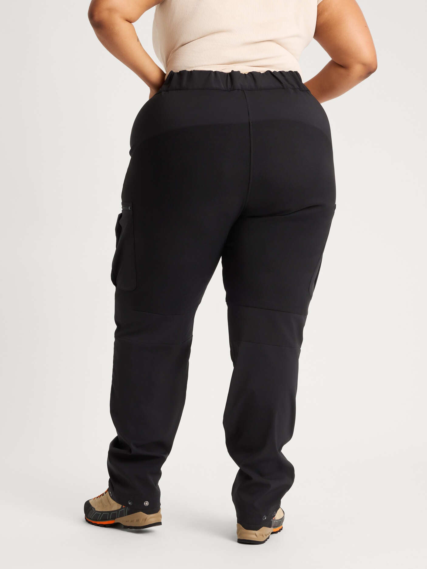 women's hiking pants stretchy black [[56 T - 177cm / 5'10'']]
