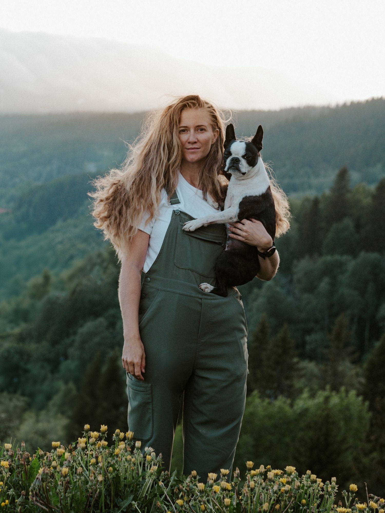 women's workwear dungarees green