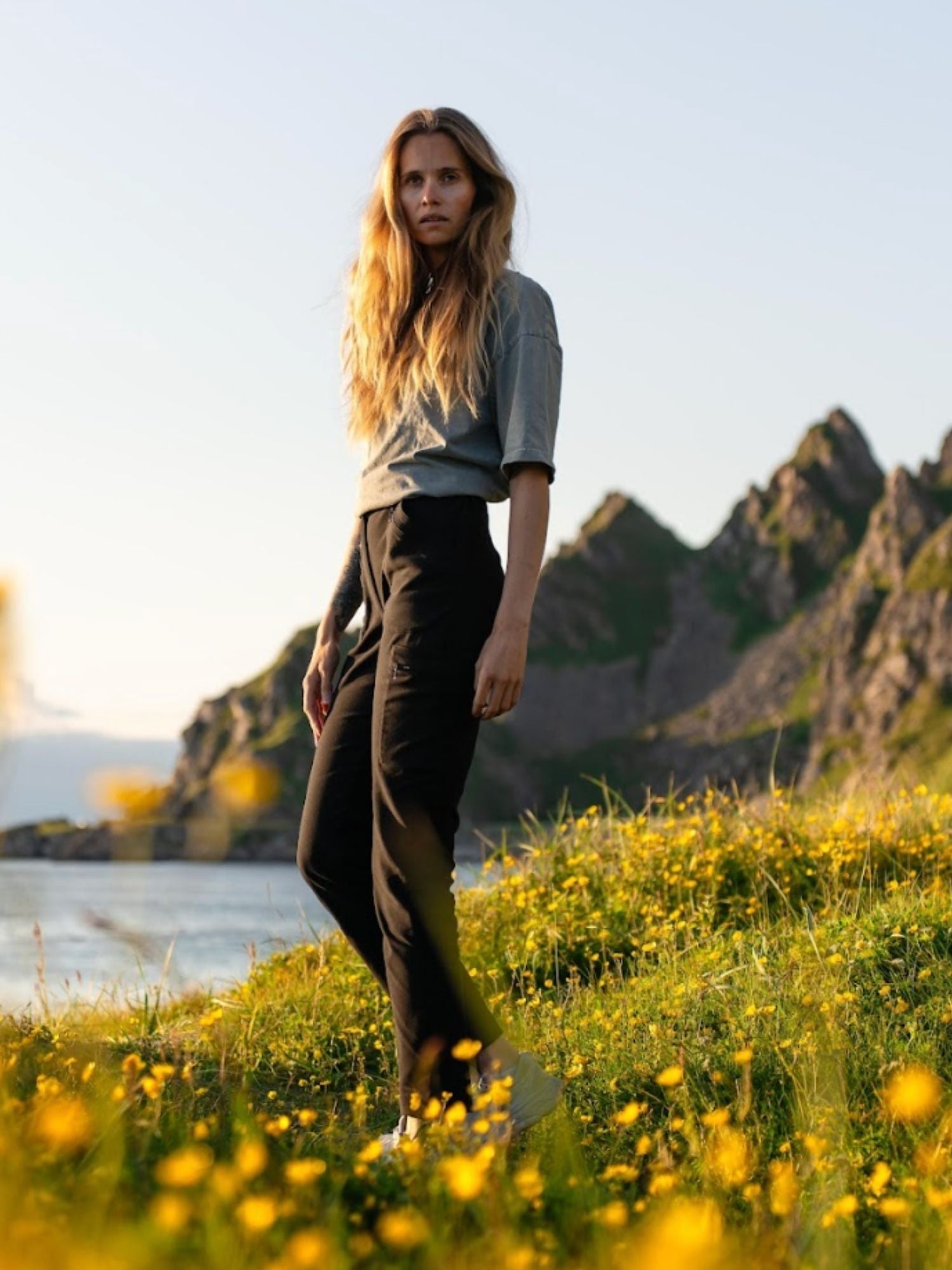 women's hiking pants high waist black