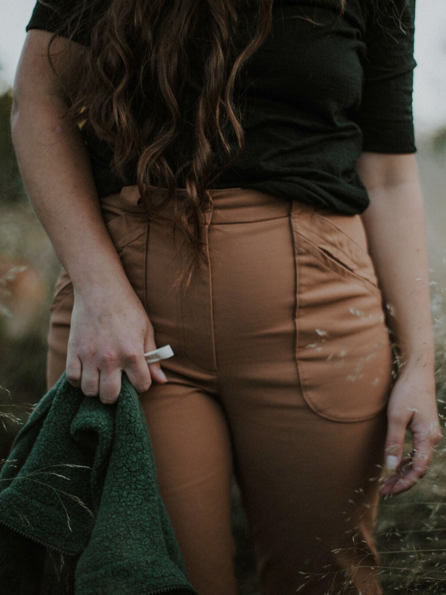 women's hiking pants high waist camel