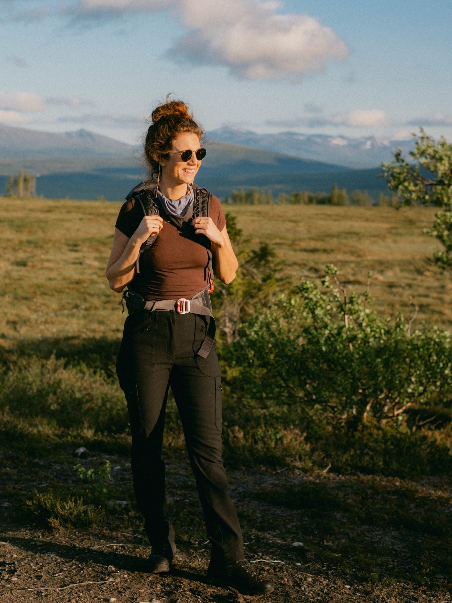 women's hiking pants adjustable waist black