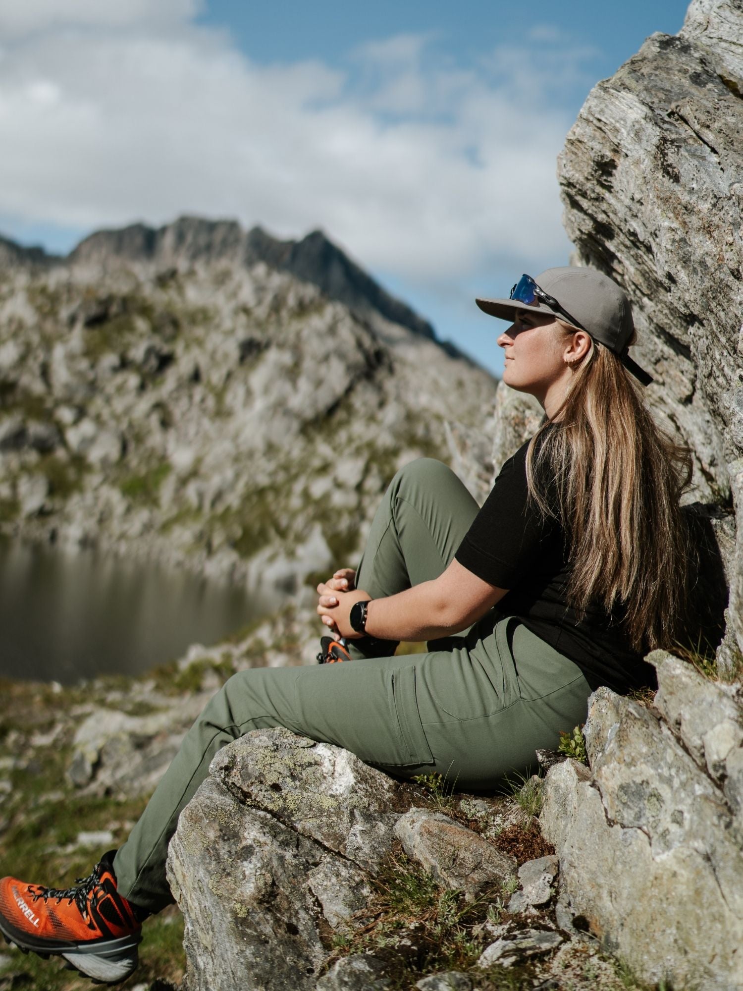 women's hiking pants adjustable waist green