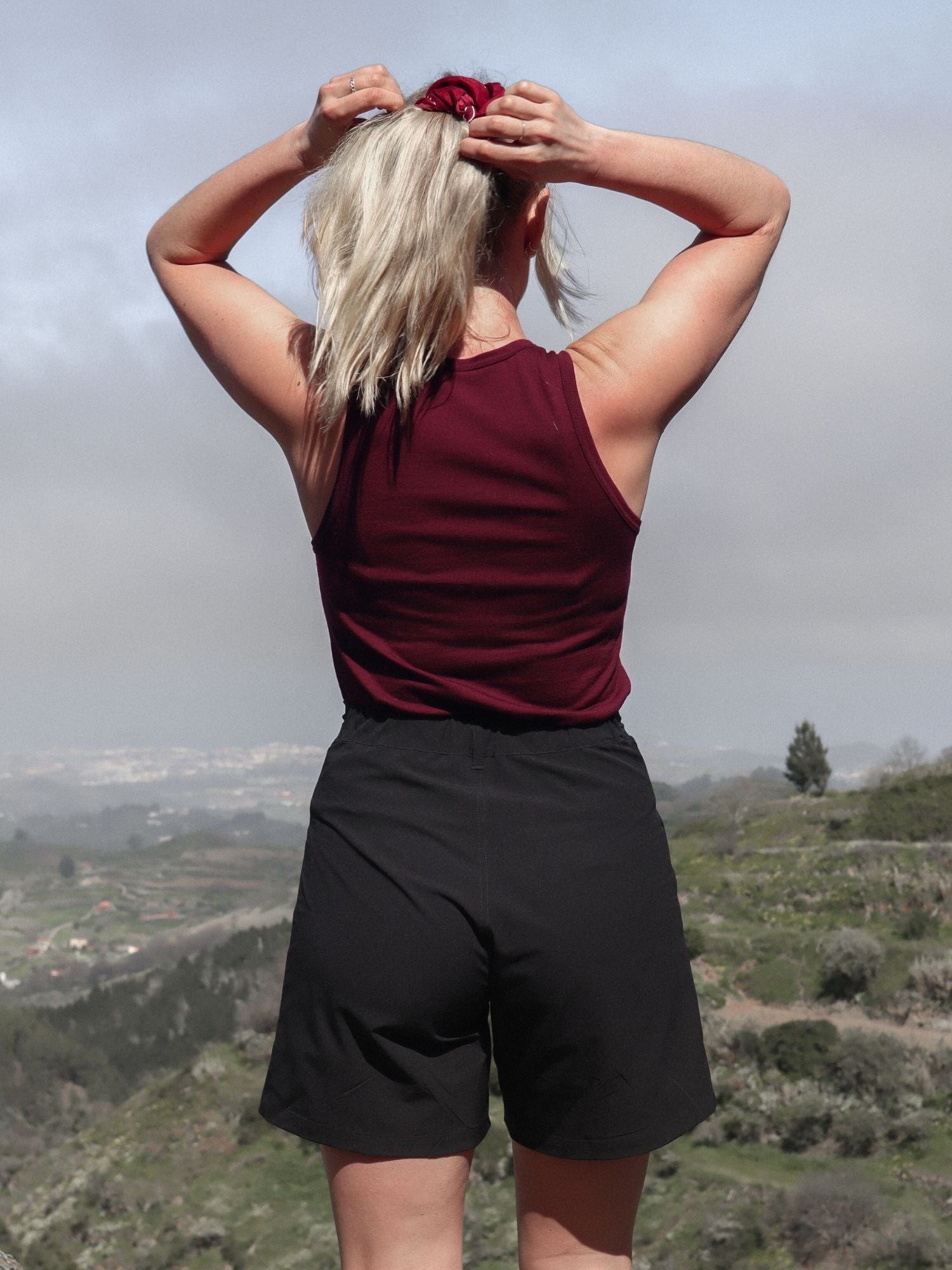 women's outdoor shorts high waist black