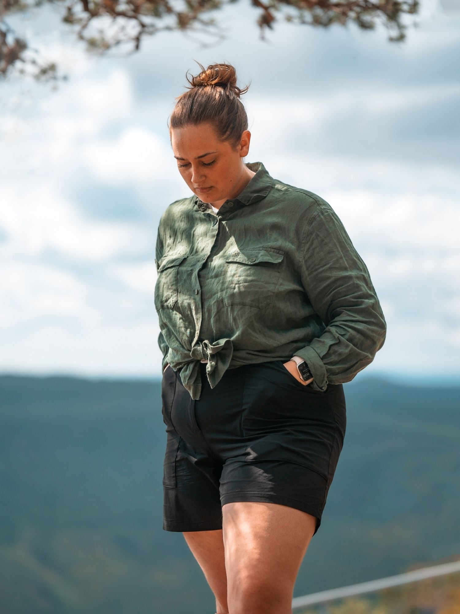 women's outdoor shorts high waist black