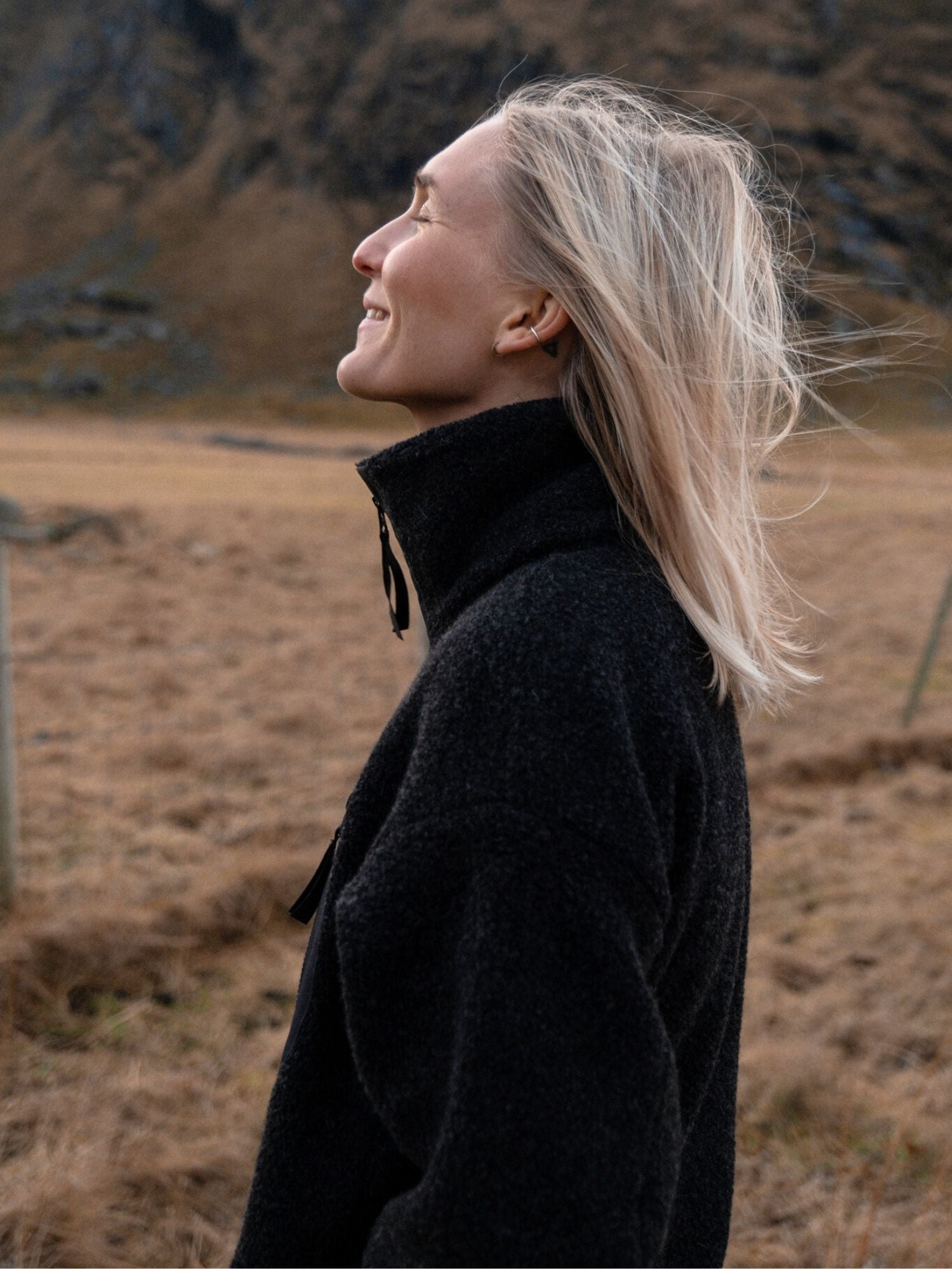 women's fleece jacket black