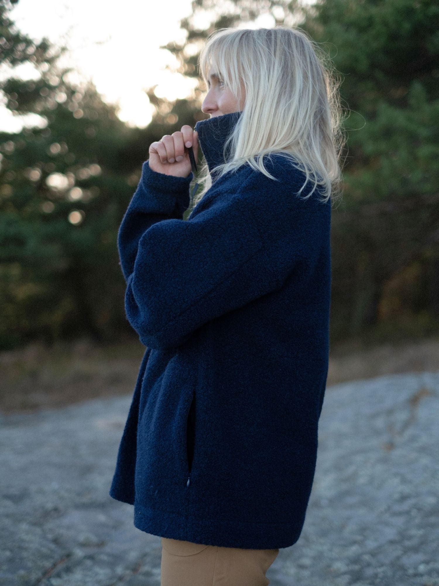 women's fleece jacket navy