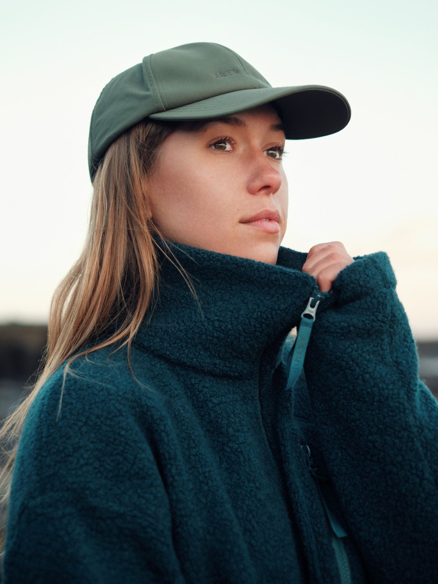 women's fleece jacket teal
