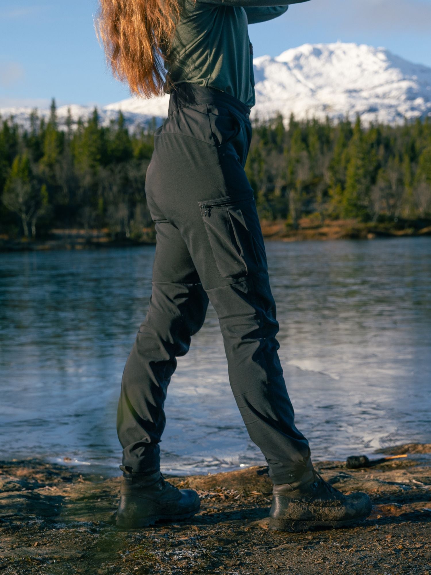 women's hiking pants stretchy black