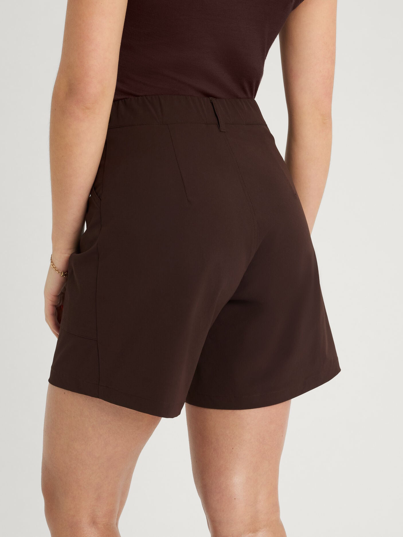 women's outdoor shorts high waist brown [[S - 167cm / 5'6'']]