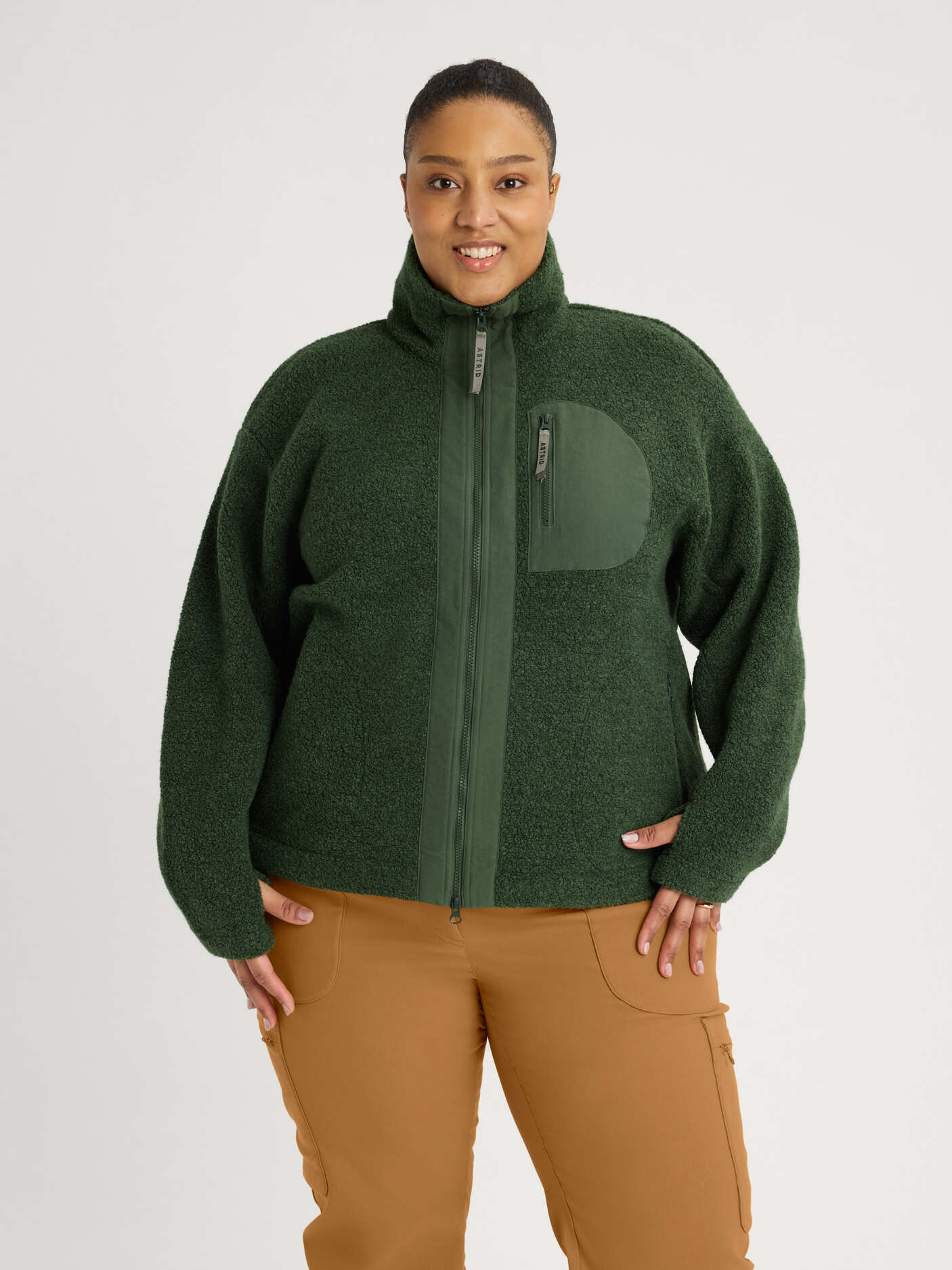 women's fleece jacket green [[3XL - 177cm / 5'10'']]