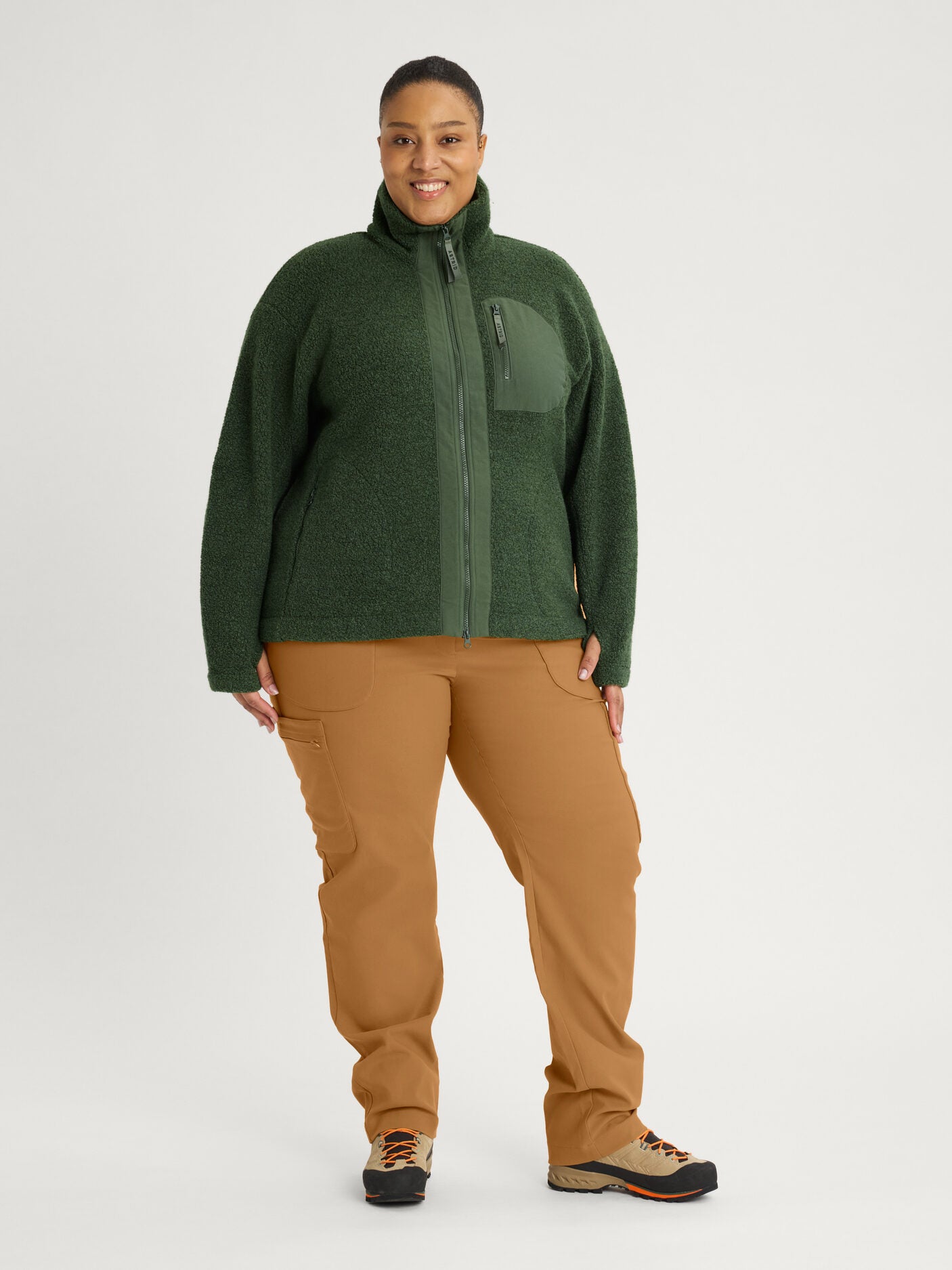 women's fleece jacket green [[3XL - 177cm / 5'10'']]