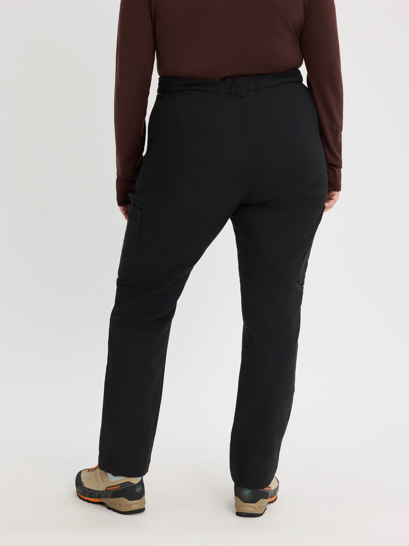women's hiking pants adjustable waist black [[48 R - 73cm / 5'8'']]