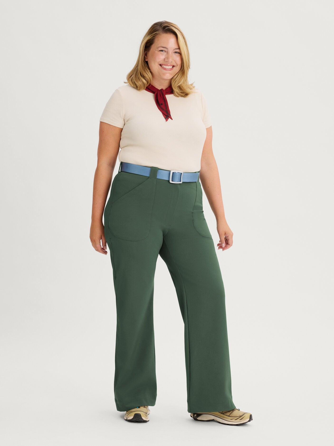 women's outdoor pants stretchy green [[48 R - 173cm / 5'8'']]