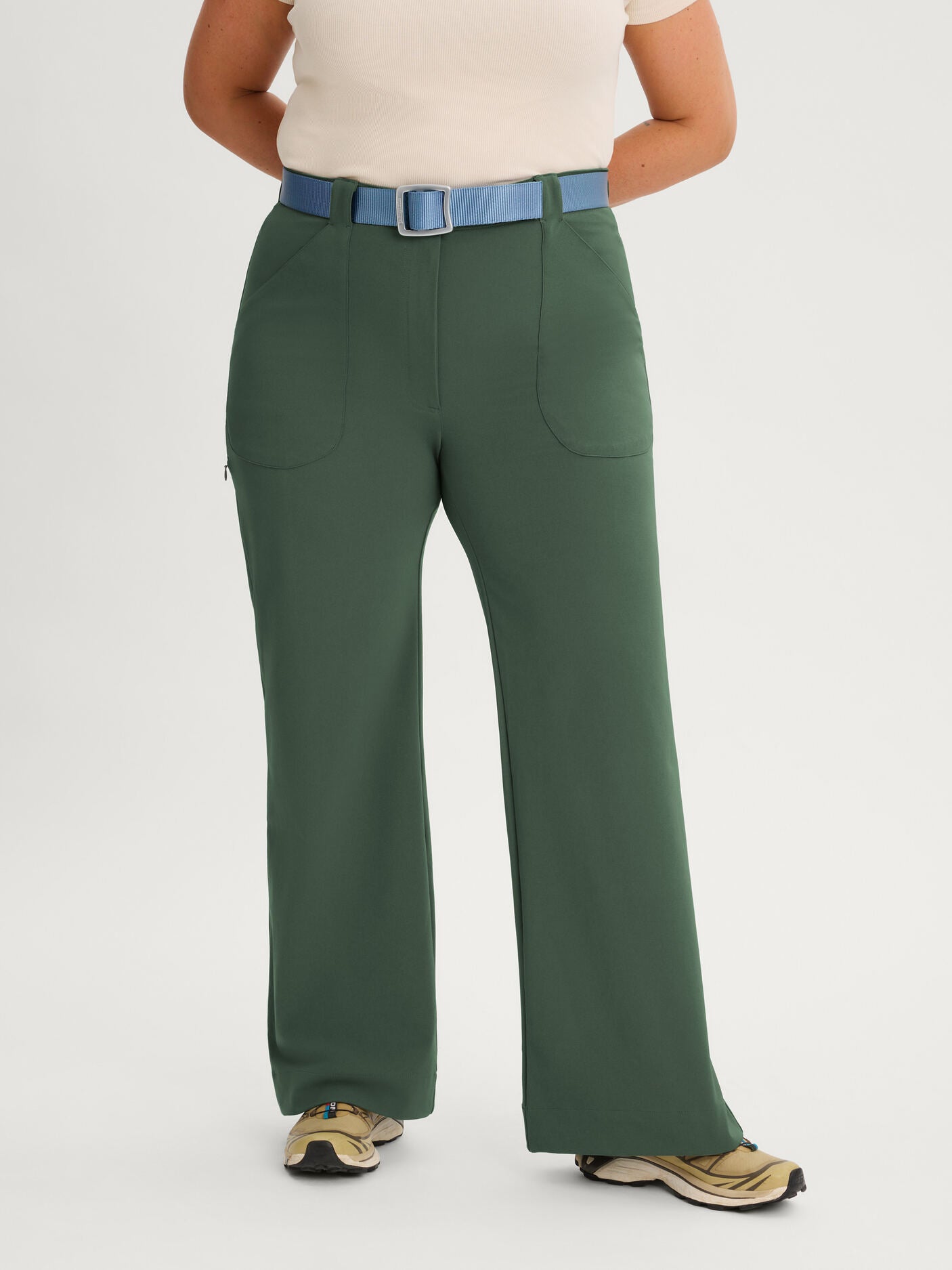 women's outdoor pants stretchy green [[48 R - 173cm / 5'8'']]