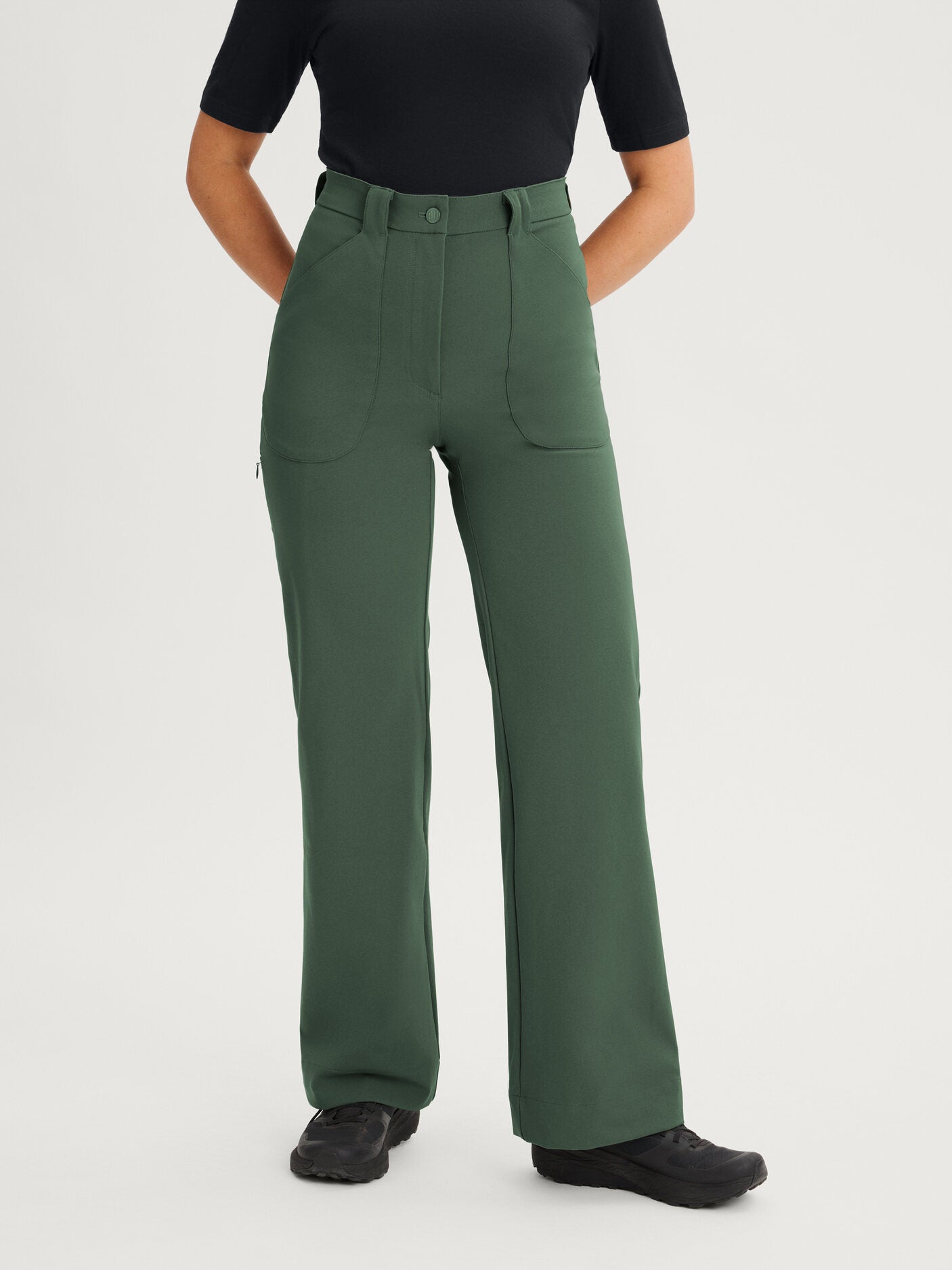women's outdoor pants stretchy green [[36 R - 167cm / 5'6'']]