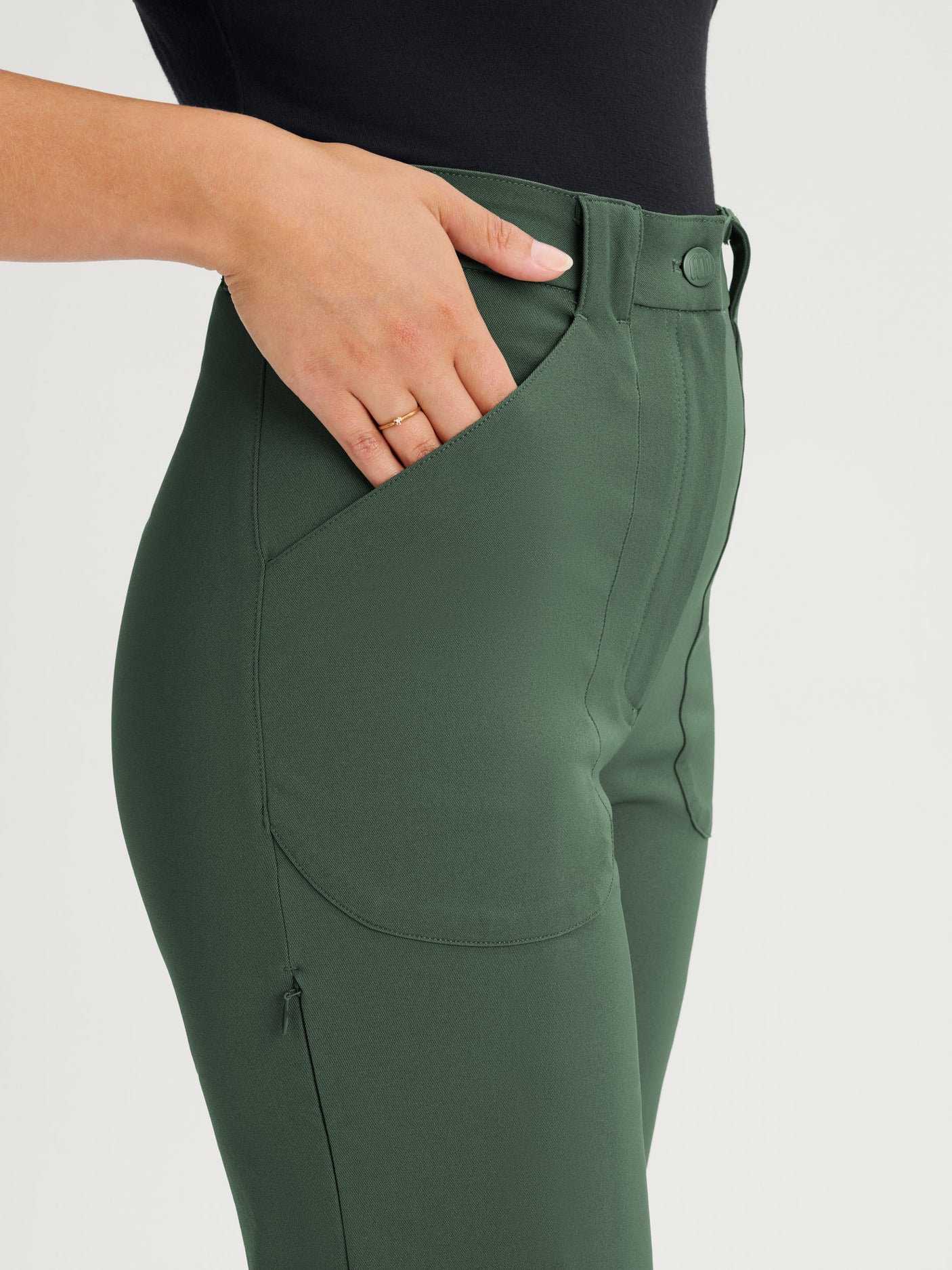 women's outdoor pants stretchy green
