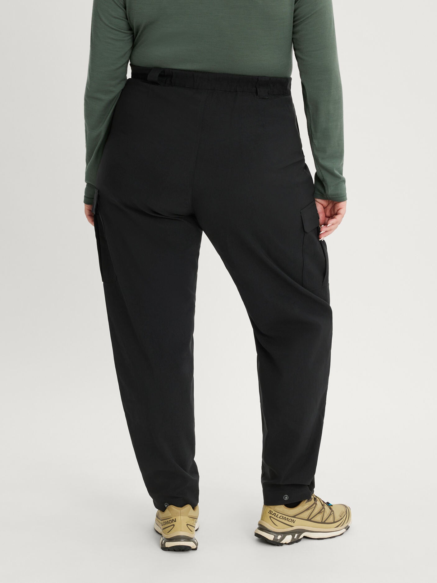 women's cargo pants high waist black [[48 R - 173cm / 5'8'']]