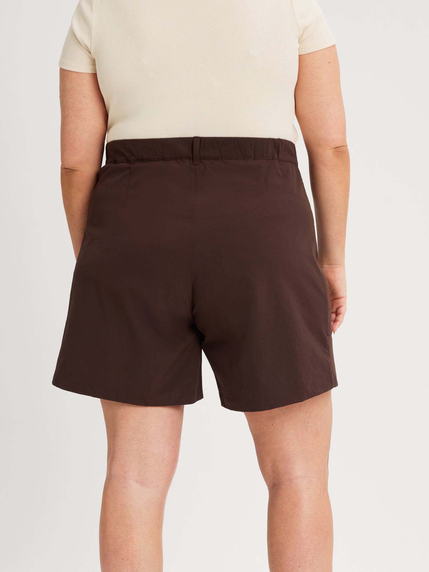 women's outdoor shorts high waist brown [[50 - 173cm / 5'8'']]